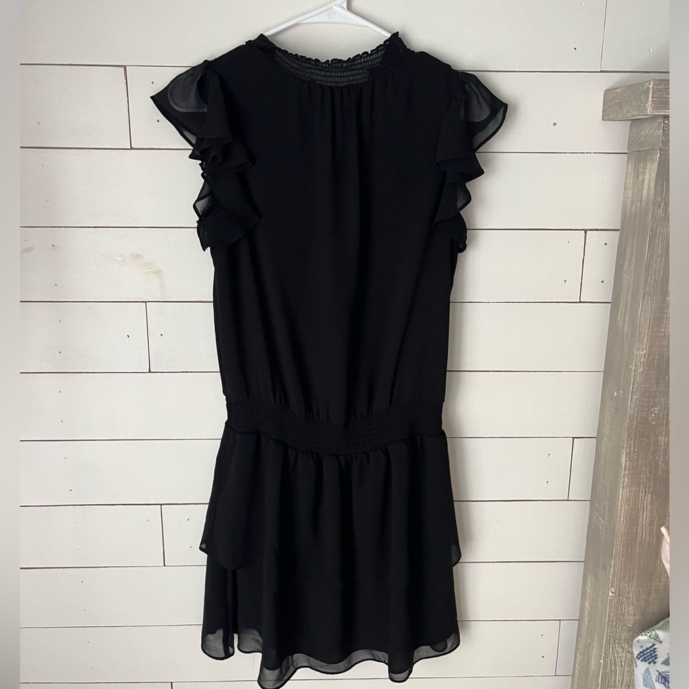 STATE Black Ruffled Tiered Mini Dress